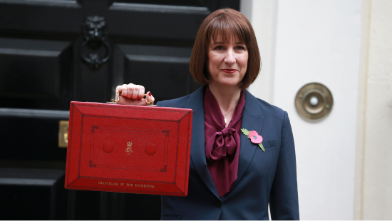 Chancellor Rachel Reeves holding red briefcase